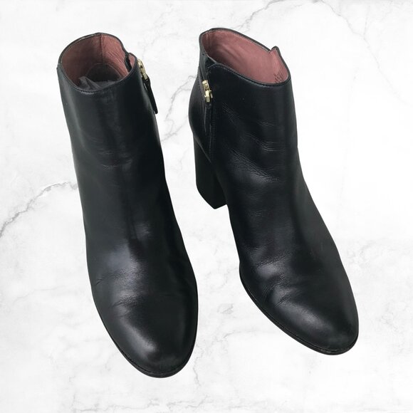 LOUISE ET CIE LO-ZANARA BLACK ANKLE LEATHER BOOTIES - SIZE 9.5M - Picture 5 of 17